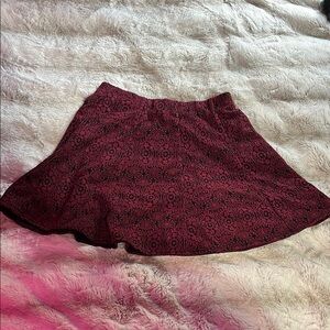 Elegant Red Patterned Skirt